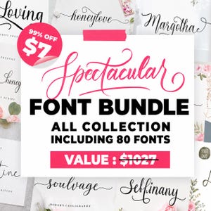 Elegant Script Font Bundle, 80 Calligraphy Fonts for Wedding & Branding