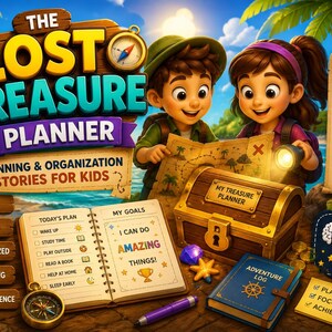 The Lost Treasure Planner | Planning & Organization Stories for Kids | Executive Function Activities | Printable PDF | Homeschool Learning