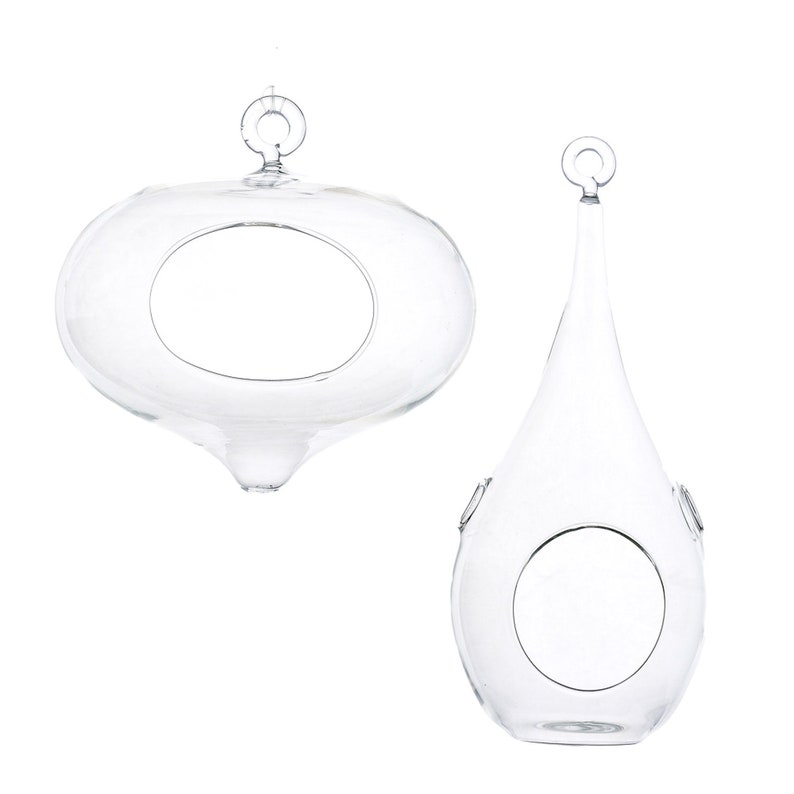 Glass Hanging Plant Terrarium Candle Holder Combo Set Etsy