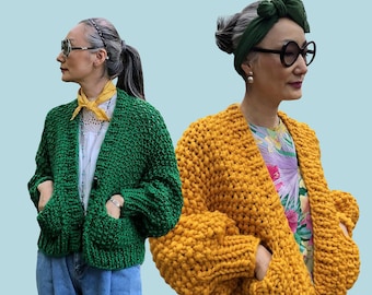 Loopy Mango Everyday Cardigan PATTERNS - Merino No. 5 AND Big Cotton
