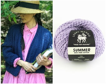 Loopy Mango DIY Kit - Rhinebeck Cardigan - Summer Cotton Yarn