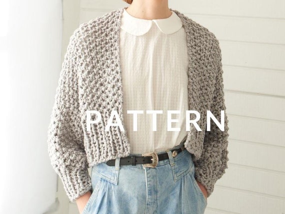 Loopy Mango Super Cropped Cardigan PATTERN Big Cotton Etsy
