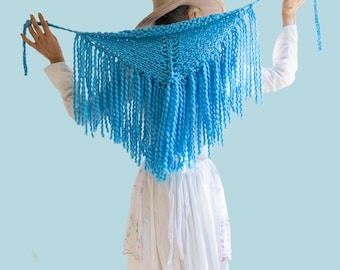 Loopy Mango Little Triangle Fringe Bandana PATTERN - Merino No. 5