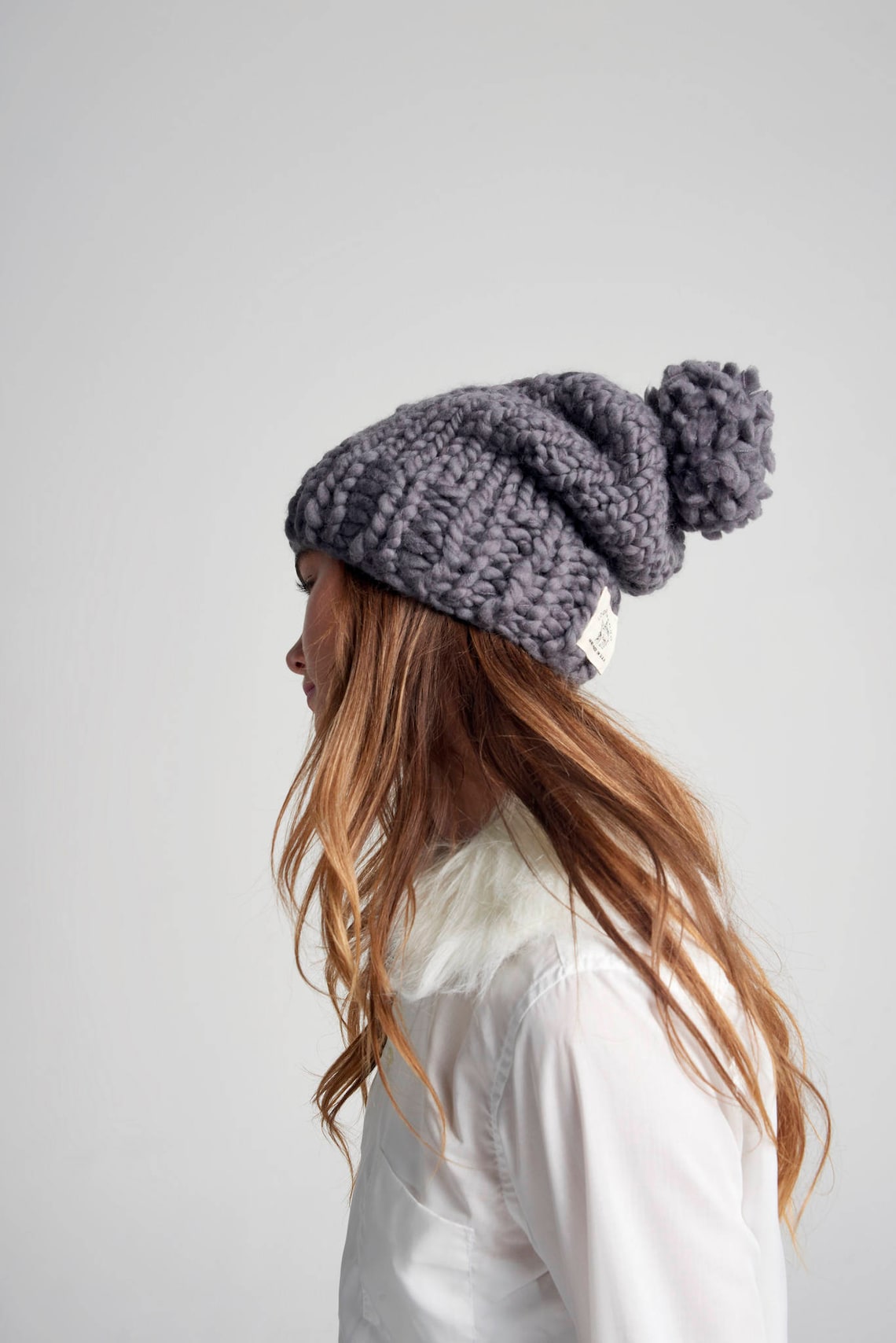 Slouchy Pompom Beanie from Loopy Mango - Beginner Knit Kit