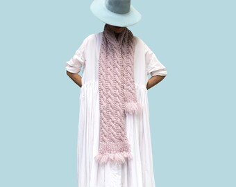 Padrão de cachecol clássico com tranças Loopy Mango - Sonho