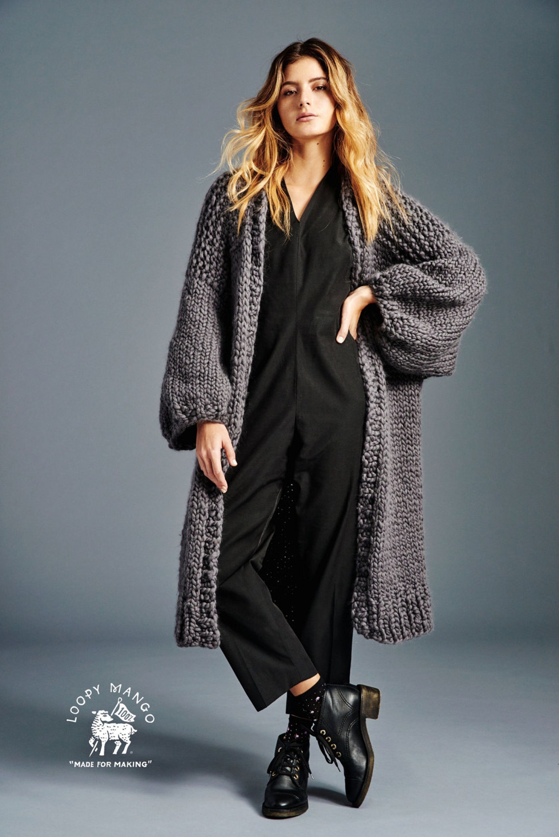 Winter Coat from Loopy Mango - Beginner Knit Kit | knitwear trends winter 2020