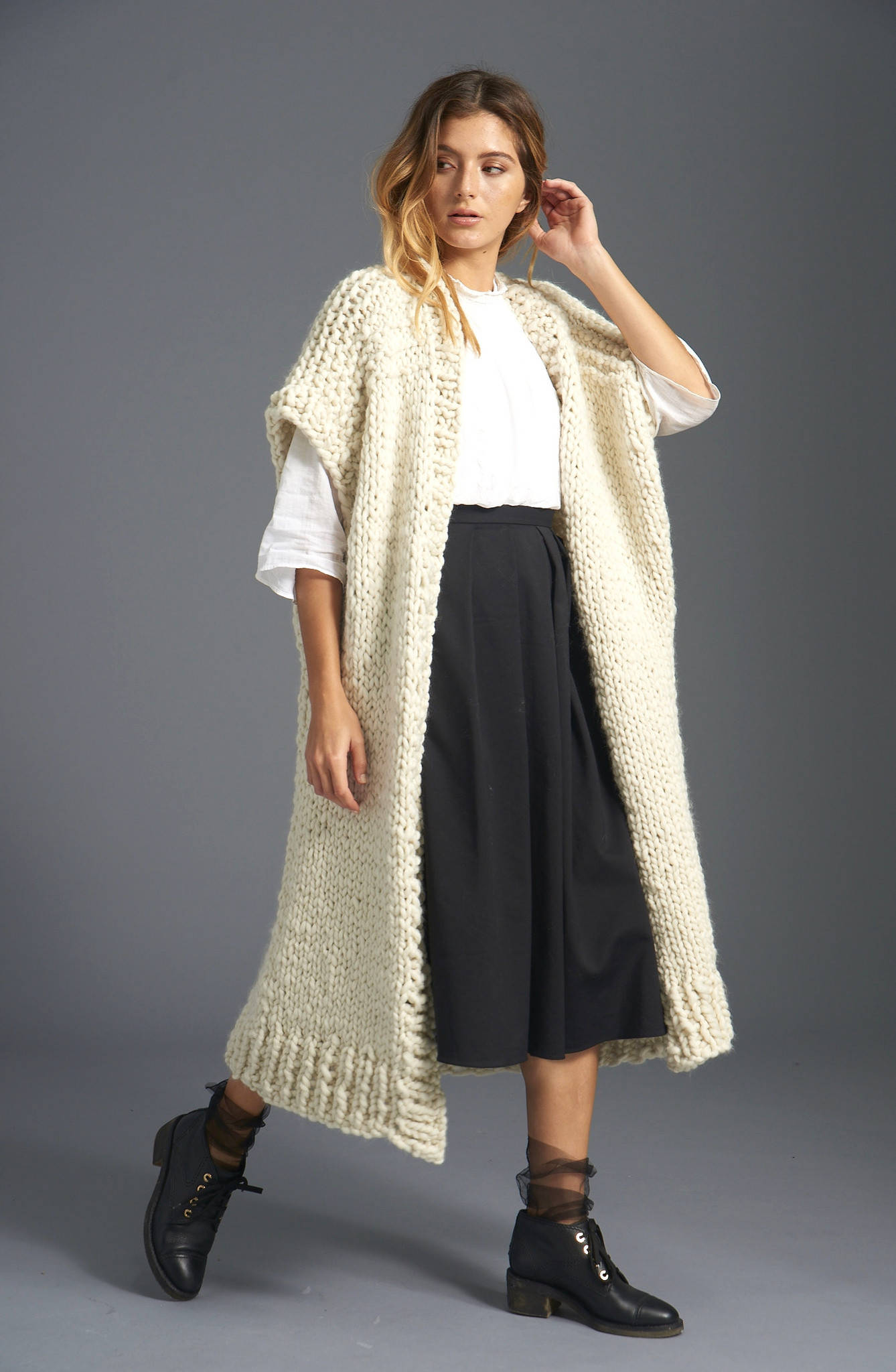 mango chunky knit gilet