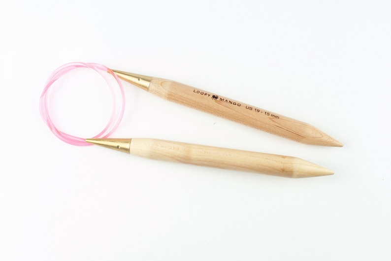 Maple Wood & Brass Circular Knitting Needles US19 15 Mm Etsy