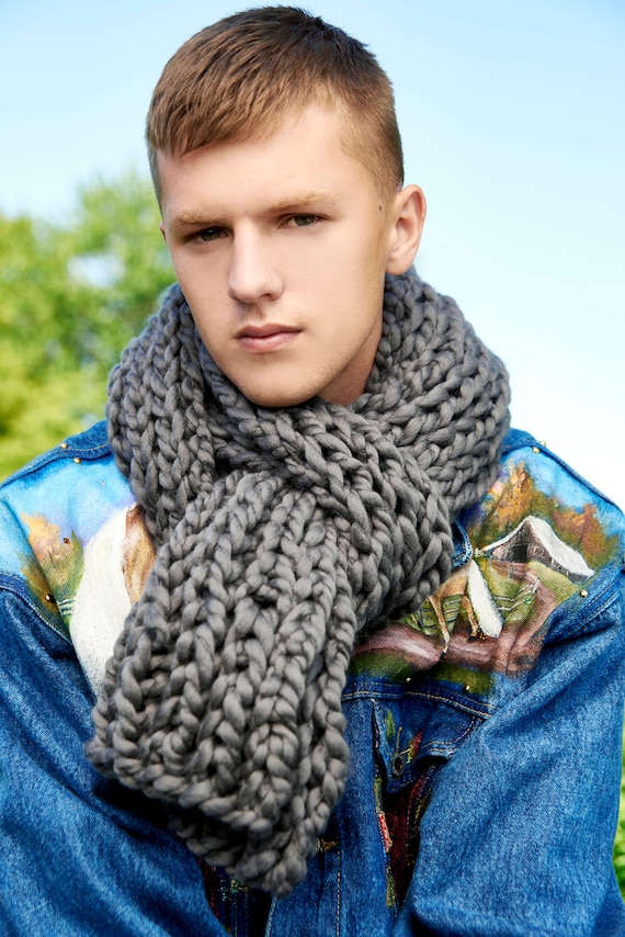 Loopy Mango Bufanda de costilla pescador Merino Etsy España