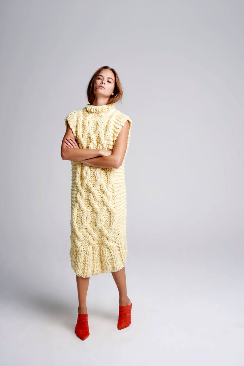 Cable Dress Kit from Loopy Mango - Intermediate Knit Kit | knitwear trends winter 2020