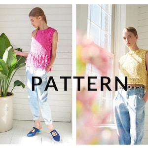 Loopy Mango Tank Top with AND without Fringe  PATTERN