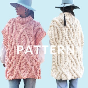 Loopy Mango Cable Poncho PATTERN- Merino No. 5