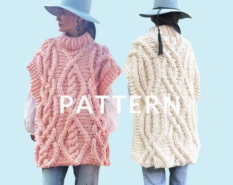 Loopy Mango Cable Poncho PATTERN- Merino No. 5