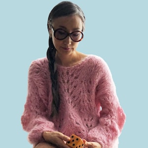 Loopy Mango Peacock Plumes Sweater - PATTERN - Mohair So Soft