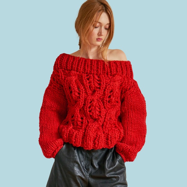 Loopy Mango Off the Shoulder Sweater PATTERN- Merino No. 5