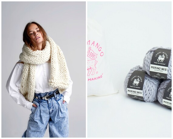 Loopy Mango DIY Bufanda de invierno Chunky Merino Wool - Etsy España