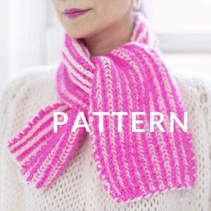 Loopy Mango 2 Color Brioche Scarf - PATTERN- Dream (Merino Worsted)
