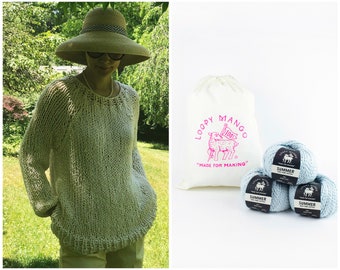 Loopy Mango DIY Kit - The Sweatshirt - Summer Cotton Yarn