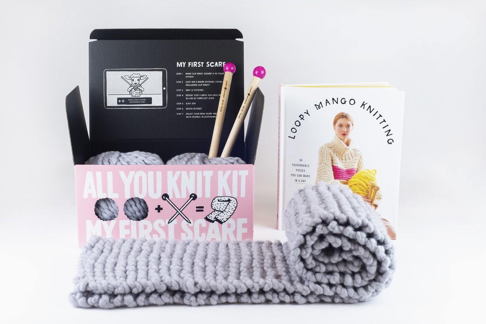 All You Knit Kit - My First Scarf - Chunky Merino Wool - Etsy