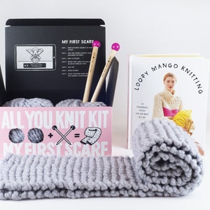 All You Knit Kit - My First Scarf - Chunky Merino Wool - Etsy