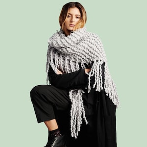 Loopy Mango DIY Kit - Her Fringe Shawl - Chunky Merino Wool