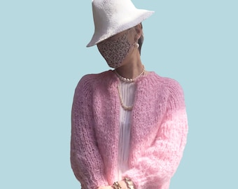 Loopy Mango Top-down Cardigan PATTERN Mohair so Soft UK