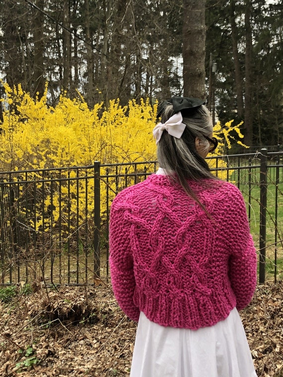 Loopy Mango Cropped Fisherman Cardigan PATTERN Big Cotton - Etsy