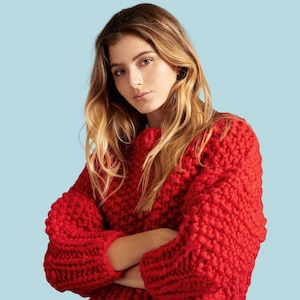 Loopy superkorte mangosweater PATROON- Merino nr. 5