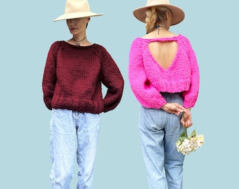 Loopy Mango Sweetheart Sweater & Cropped Sweetheart Sweater PATTERN - Merino No. 5