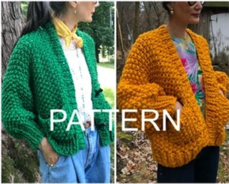 Loopy Mango Everyday Cardigan PATTERNS Merino No. 5 AND Big Etsy