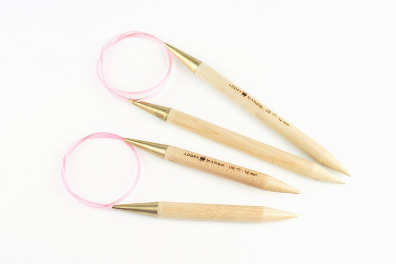 Maple Wood & Brass Circular Knitting Needles US17 12 Mm Etsy