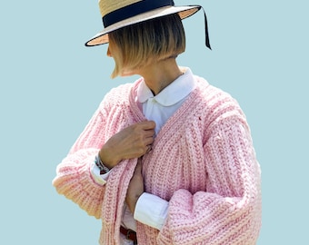 Cardigã Loopy Mango Brioche - Modelo Dream (Lã Merino Worsted)