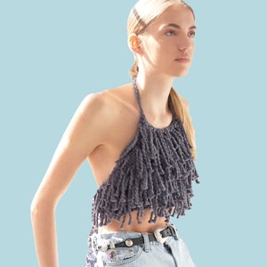 Loopy Mango Fringe Halter Top - PATTERN - Big Cotton