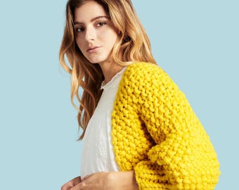 Loopy Mango Super Cropped Cardigan PATTERN- Merino No. 5