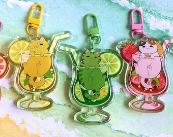 One piece cat drink charms