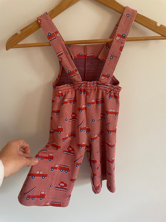 Vintage Carter's Red Truck Overalls 12m 18m - image 4