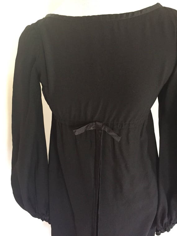 SALE 30% OFF Elegant Long Sleeve Black Crepe Bubb… - image 7