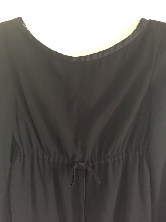 SALE 30% OFF Elegant Long Sleeve Black Crepe Bubb… - image 5
