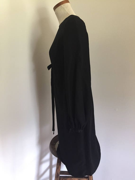SALE 30% OFF Elegant Long Sleeve Black Crepe Bubb… - image 3