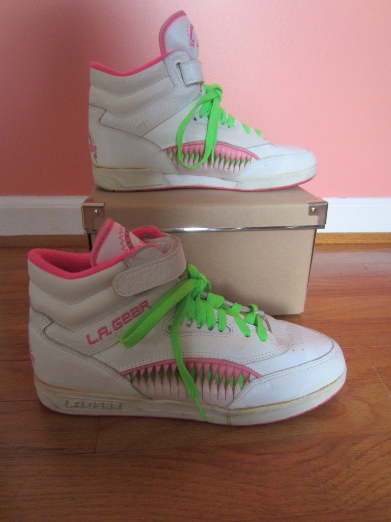 Neon pink cheap and green shoes