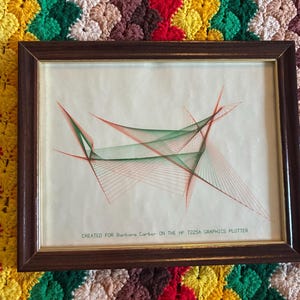 70's 80's HP 7225A Graphics Plotter Geometric Drawing Early Computer Art