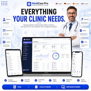Programvara för klinikhantering | Patienthantering | Tidsbokning | Instrumentpanel för läkarmottagning | Fakturering och rapporter | Klinikprogramvara