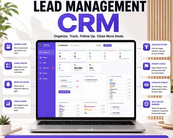 Aplicación web para el seguimiento de clientes potenciales / Software de gestión de seguimiento de ventas / Embudo de ventas / CRM para pequeñas empresas / Seguimiento de seguimiento / Descarga digital