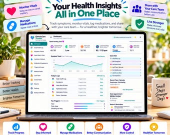 Symtomspårning | Kronisk sjukdomsspårning | Hälsospårning | Medicinlogg | Hälsojournal | HTML-webbapp