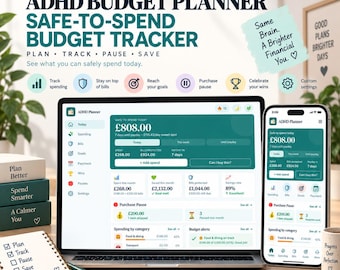 ADHD-budgetplanerare webbapp | Säker utgiftsspårning | Faktura- och utgiftsspårning | Budgetöversikt för lönecheckar | Fungerar offline