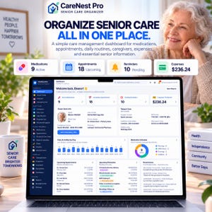 Zorgplanner voor senioren | Webapplicatie voor het organiseren van ouderenzorg | Dashboard voor mantelzorgers | Medicatietracker | Offline HTML-app