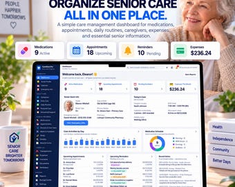 Vårdplanerare för äldre | Webbapp för vårdorganisatör för äldre | Översikt över vårdgivare | Läkemedelsspårare | Offline HTML-app