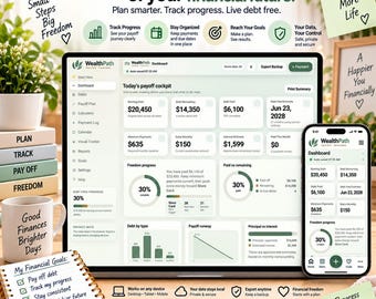 Webbapp för skuldsanering | Skuldsnöboll och lavinplanerare | Instrumentpanel för lånebetalning | HTML-budgetverktyg | Direktnedladdning
