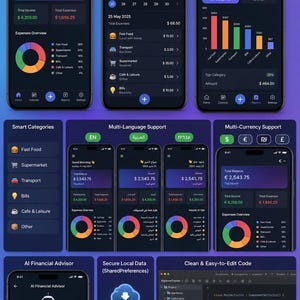Android Expense Tracker Source Code | Jetpack Compose Kotlin Template | Multi-language & Currency Support | AI Financial Advisor
