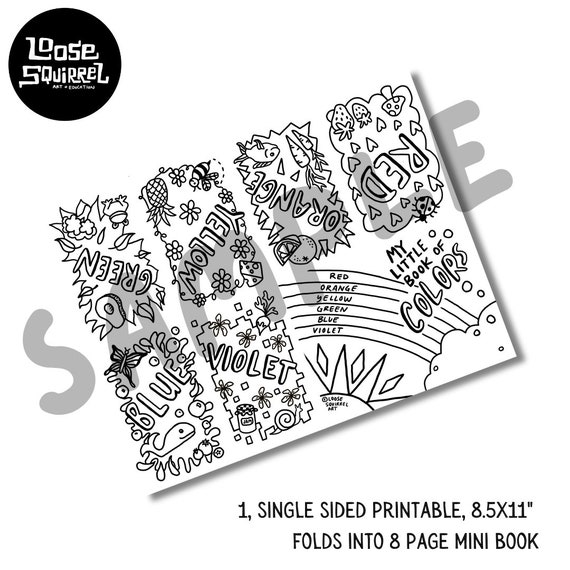 Mini Coloring Book Zine 6 Coloring Page Printables 